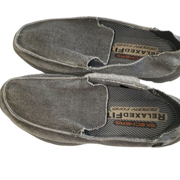Skechers Relaxed Fit Memory Foam Slip-On‎ Mens Shoes Size 11 Gray Pre-Owned - Picture 2 of 11